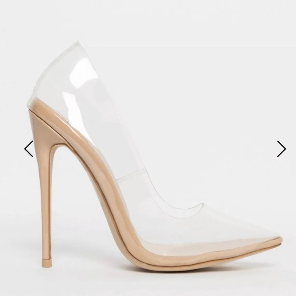 Brand new Simone  nude clear stiletto court shoes
